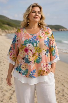 Picture of CURVY GIRL ELEGANT CHIFFON TOP WITH COTTON LINING